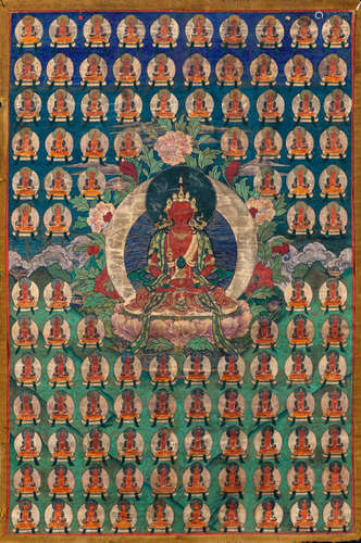 A THANGKA DEPICTING AMITAYUS