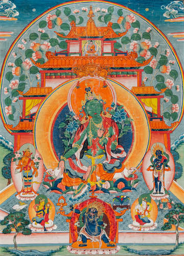 A THANGKA DEPICTING SYAMATARA