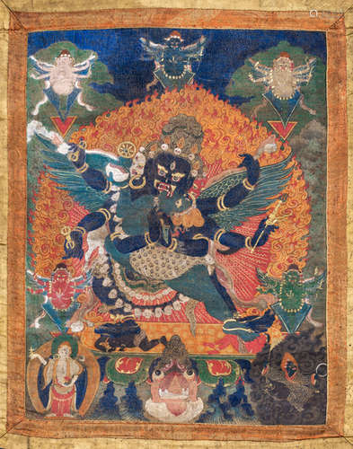 A THANGKA DEPICTING VAJRAKILA