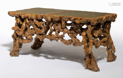A ROOTWOOD RECTANGULAR LOW TABLE