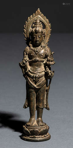 A BRONZE FIGURE OF A BODHISATTVA