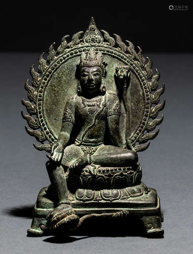 A BRONZE FIGURE OF MANJUSHRI KUMARA