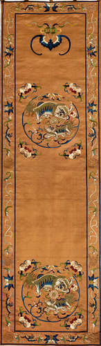 A BLUE SILK EMBROIDERY JACKET AND A SILK EMBROIDERY PANEL WITH LIONS