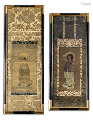 A BUDDHIST PAINTING AND A KESA
