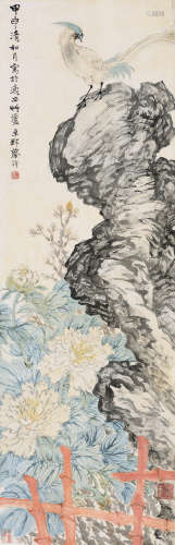 蔡干（1907～1983） 甲申(1944年)作 花鸟 立轴 设色纸本