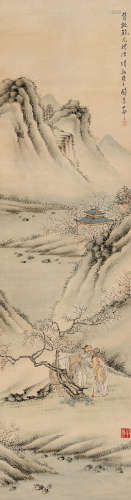 钱慧安（1833～1911） 城南话别图 立轴 设色纸本
