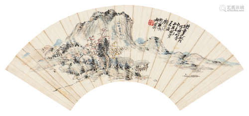 顾澐（1835～1896） 乙丑(1865年)作 山水 立轴 设色纸本