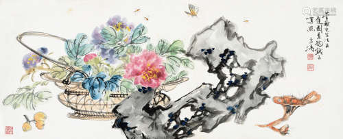 王雪涛（1903～1982） 迟园景物 镜心 设色纸本