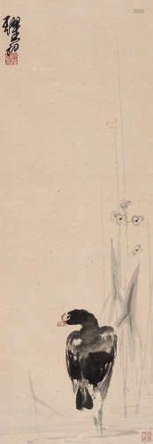 沈耀初（1907～1990） 芋塘水禽 立轴 设色纸本