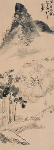 陈子庄（1913～1976） 癸丑(1973年)作 山水 立轴 设色纸本