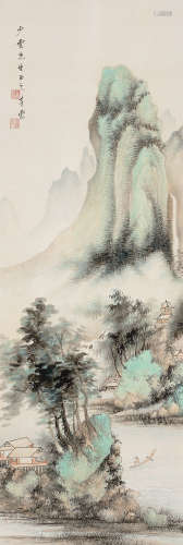 蒋謇（1913～1972） 山水 立轴 设色纸本