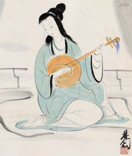 林风眠（1900～1991） 仕女 立轴 设色纸本