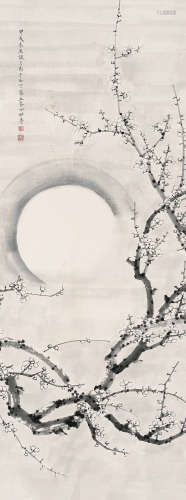 谈月色（1891～1976） 甲戌(1934年)作 寒影淡月图 立轴 水墨纸本