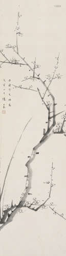 陈巨来（1905～1984） 戊寅(1938年)作 墨梅 立轴 水墨纸本