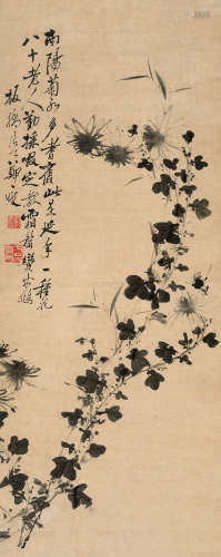 郑燮（1693～1765） 竹菊 立轴 水墨纸本