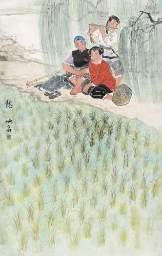顾炳鑫（1923～2001） 憩 立轴 设色纸本