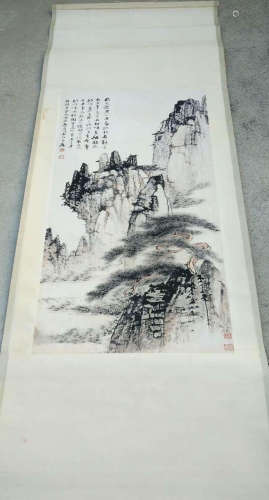 A LANDSCAPE CHINESE PAINTING BY ZHANGDAQIAN