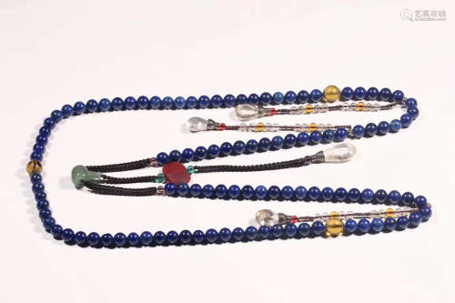 A LAZULI BEADS STRING NECKLACE