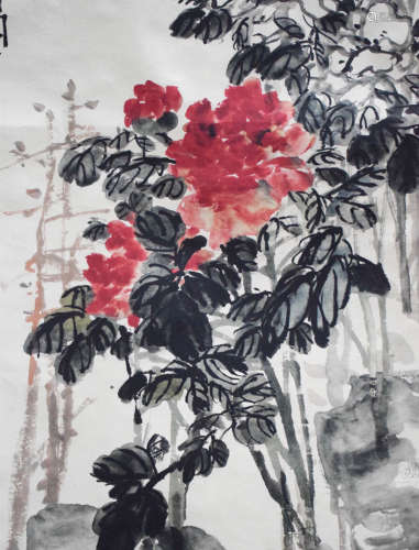 A CHRYSANTHEMUM CHINESE INK PAINTING