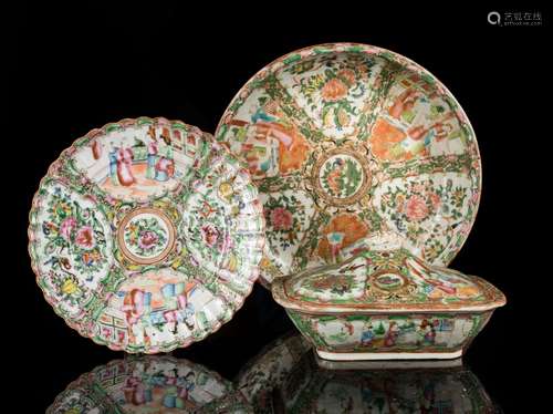 Set Of Three 18-19th Antique Glazed Porcelain