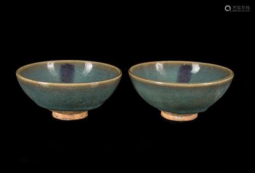 Pair Liao Style Jun Ware Tea Cups