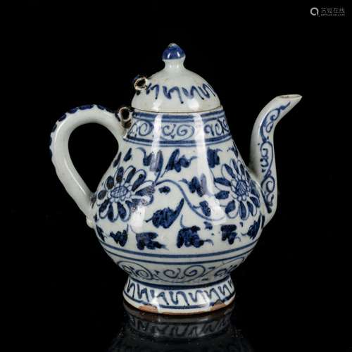 Yuan Antique Blue&White Teapot