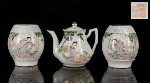 Set Of Three Late 19th Glazed Porcelains