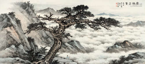 黄君璧（1898～1991） 云横翠黛 镜片 设色纸本