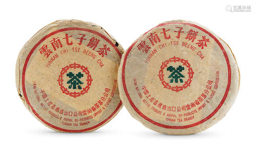 80年代 厚纸8582七子饼茶