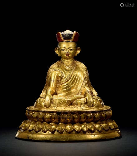 15世纪 铜鎏金噶玛巴