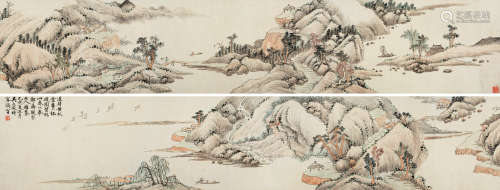 吴大澂（1835～1902） 1889年作 香山纪游图 手卷 设色纸本