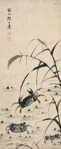 招子庸（1786～1847） 墨蟹 立轴 水墨纸本