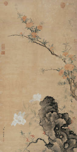 邹一桂（1686～1772） 花卉 镜框 设色纸本