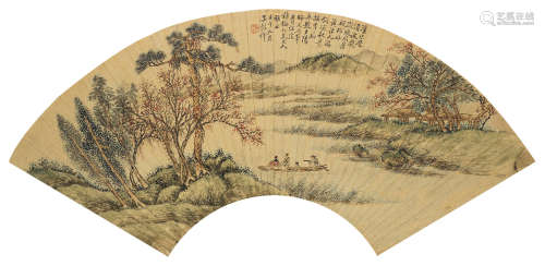 吴榖祥（1848～1903） 山水 扇面 设色纸本