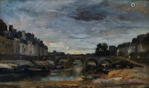 查尔斯·弗朗索瓦·杜比尼（1817～1978） 玛丽桥景观 木板 油画
