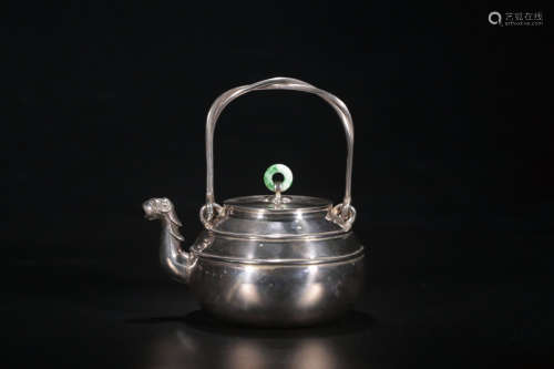 20TH CENTURY, A BEAST DESIGN SILVER TEAPOT, ZHAOHE PERIOD