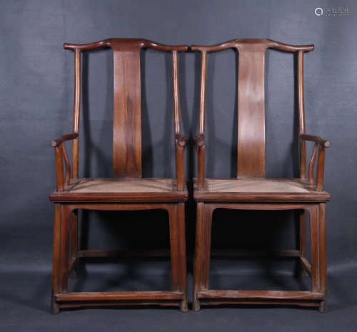 20 CENTURY, A PAIR OF ROSEWOOD CHAIRS, THE REPUBLIC OF CHINA