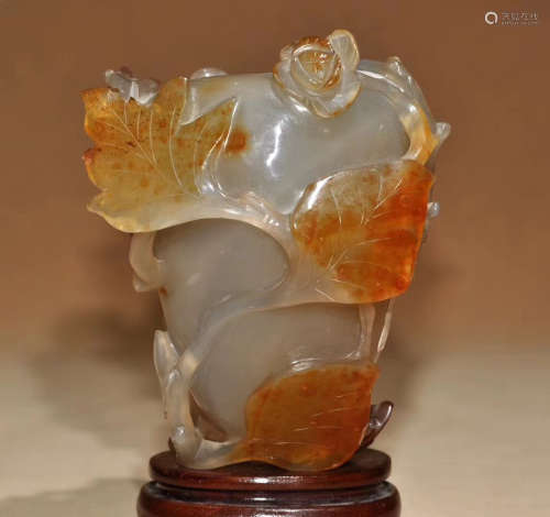 17-19TH CENTURY, AN AGATE VASE, QING DYNASTY
