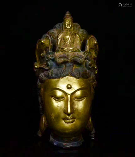 4TH-6TH CENTURY, A GILT BRONZE BUDDHA HEAD, NORTHERN WEI DYNASTY