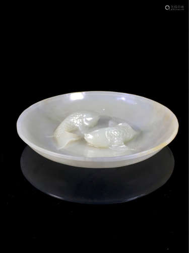 17-19TH CENTURY, A HETIAN JADE PLATE DESIGN ORNAMENT, QING DYNASTY