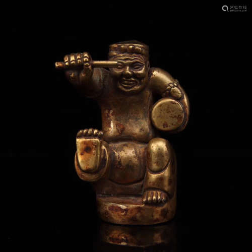 206BC-24AD, A GILT BRONZE SEAT TOWN, THE WESTERN HAN DYNASTY