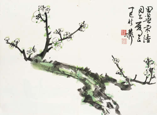 谢稚柳（1910～1997） 梅花 镜片 设色纸本