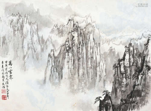 宋文治（1919～1999） 万山雪霁 镜片 水墨纸本