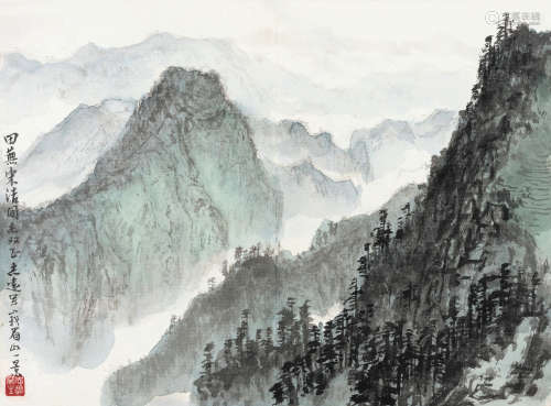 金志远（1930～1984） 峨嵋一景 镜片 设色纸本