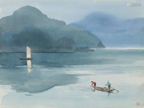 古元（1919～1996） 80年代 千岛湖风景 纸本 水彩