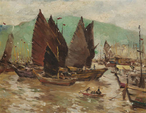 费以复（1913～1982） 港口 木板 油画