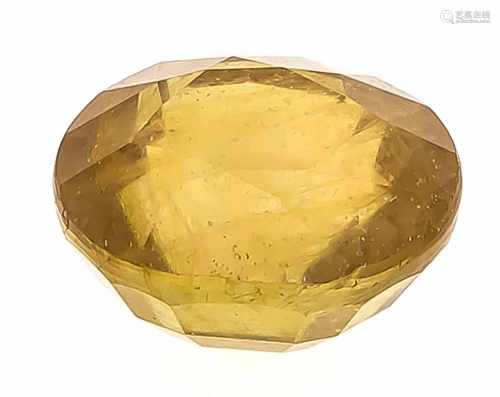 Gelber Saphir 7,4 ct, oval fac., 10,9 x 9,8 x 7,3 mmYellow sapphire 7.4 ct, oval fac., 10.9 x 9.8