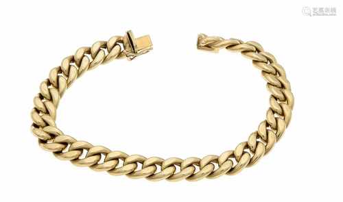 Goldarmband GG 585/000 mit Kastenschließe und SI-Acht, B. 9 mm, L. 19,6 cm, 16,4 gGold bracelet GG