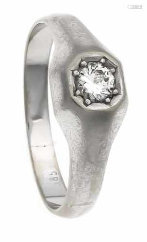 Brillant-Ring WG 585/000 mit einem Brillanten 0,30 ct TW/VS, RG 58, 3,8 gBrillant ring WG 585/000