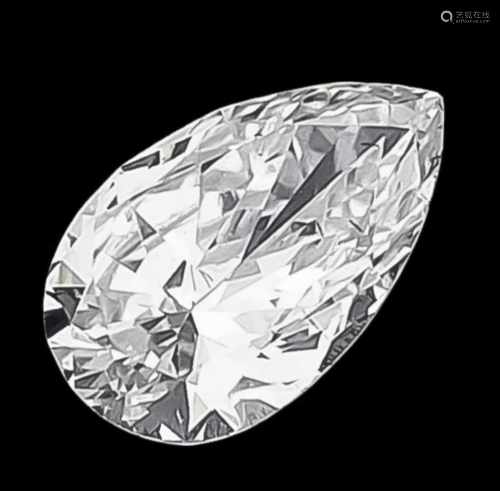 Diamanttropfen 0,43 ct, leicht getöntes Weiß(I-J)/VVS-VS, 6,00 x 3,81 x 2,31 mm, mitID-Card